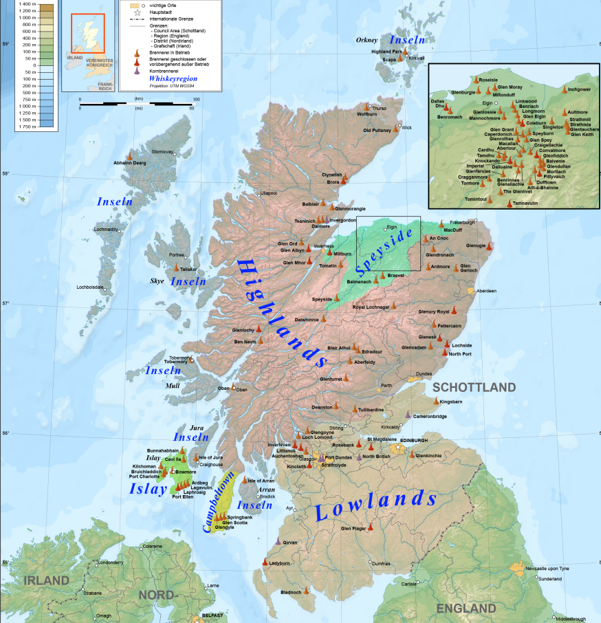 Scotland whiskey regions